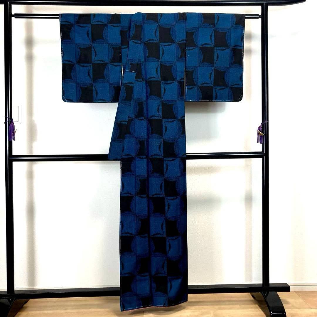 ZF-1321 大島紬 横双 正絹 お洒落 モダン 高級 ハイセンス