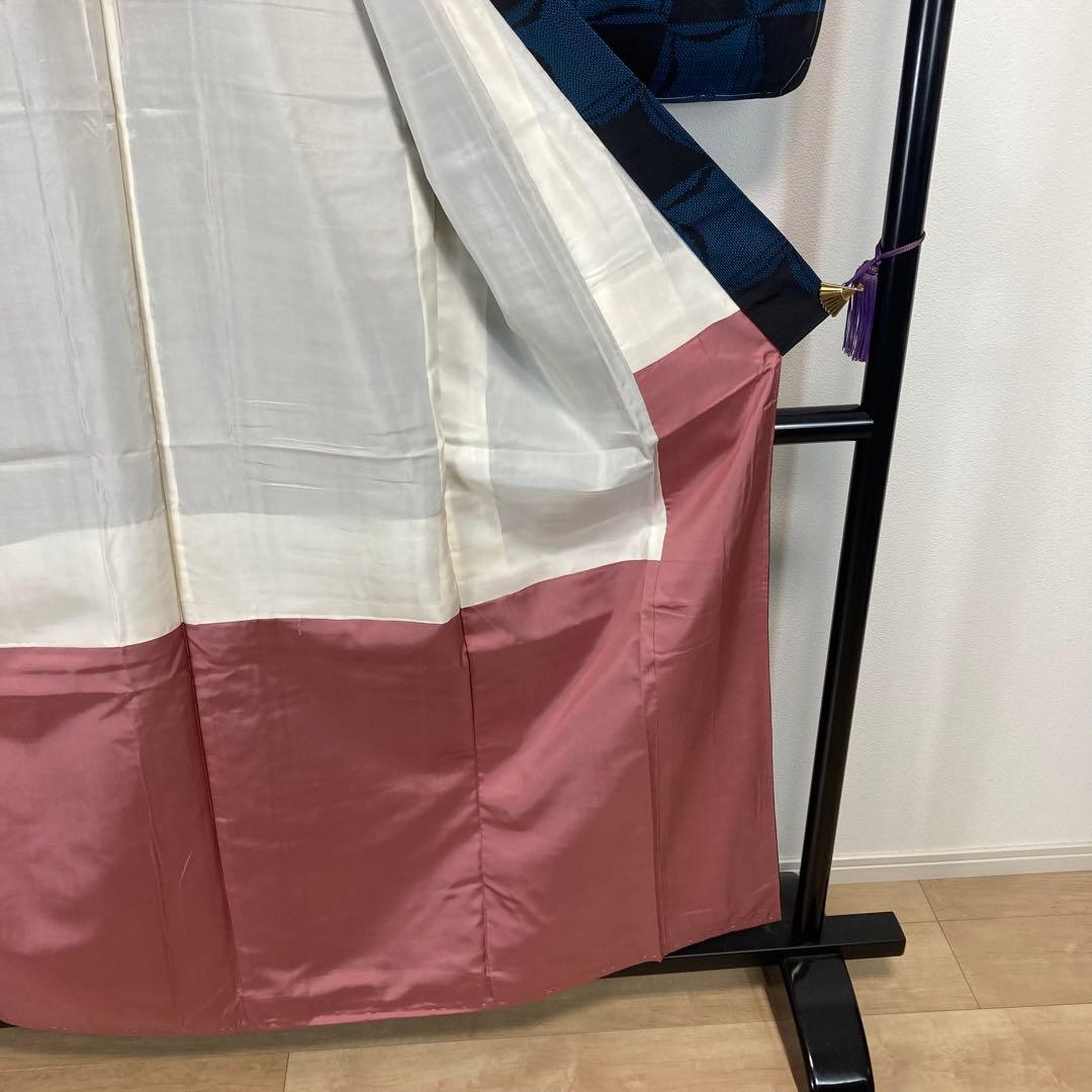 ZF-1321 大島紬 横双 正絹 お洒落 モダン 高級 ハイセンス