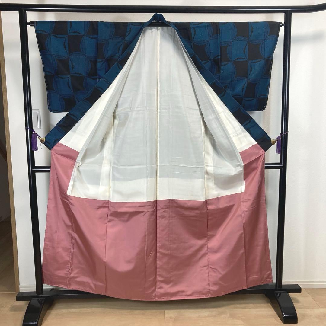 ZF-1321 大島紬 横双 正絹 お洒落 モダン 高級 ハイセンス