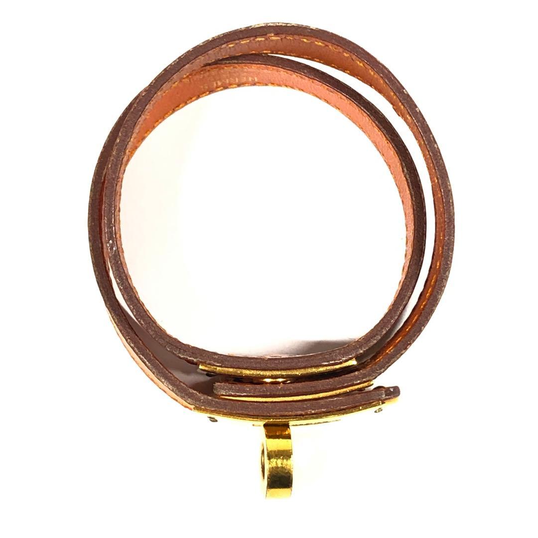 エルメス　ブレスレット　ケリー　ドゥブルトゥール　レザー×金属素材　バングル　箱