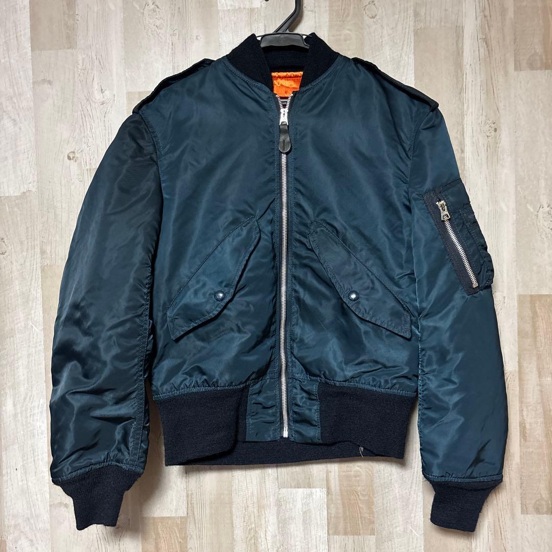 80's USA製 アルファ L-2B ジャケット ネイビー XS MA-1