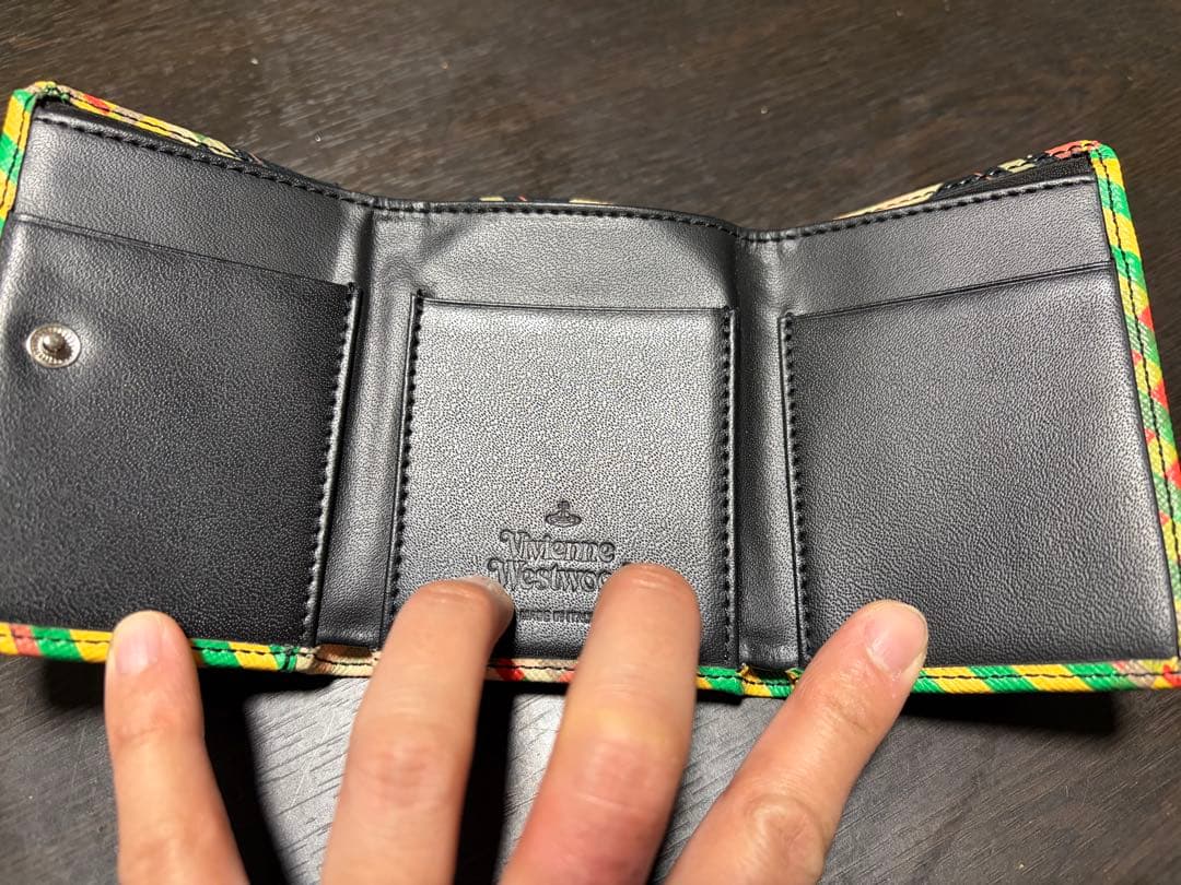 Vivienne westwood チェック　三つ折り財布