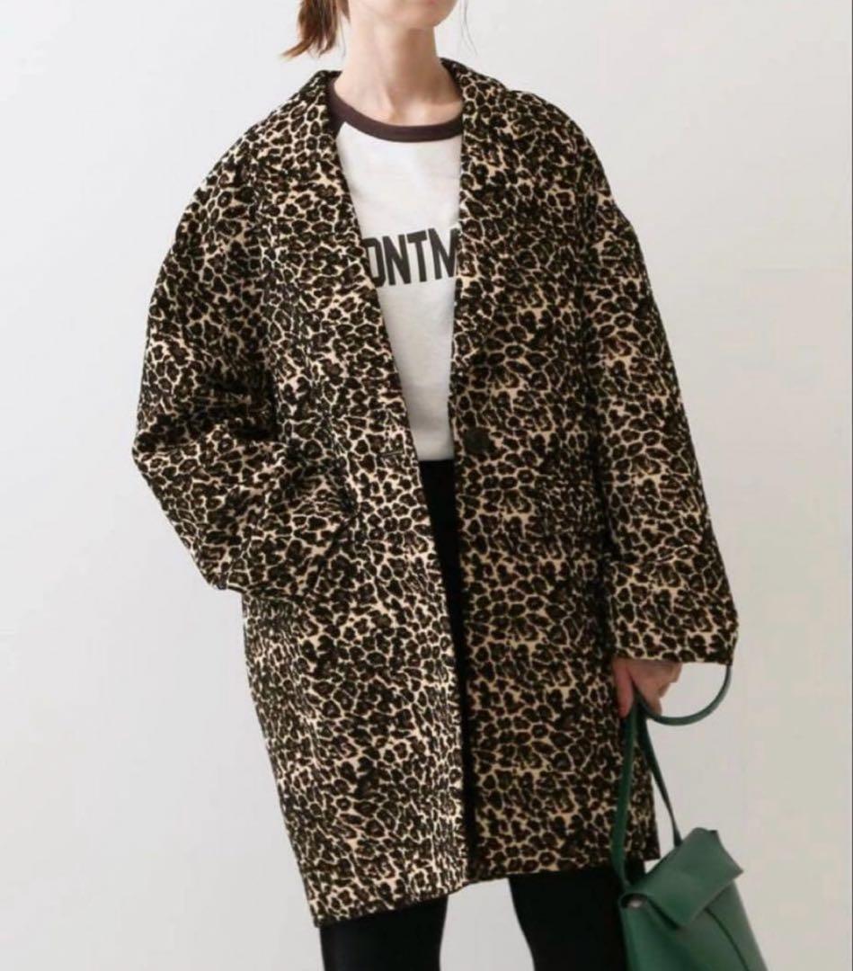 SLOBE IENA レオパード　ジャガード　コクーンコート　スローブイエナ