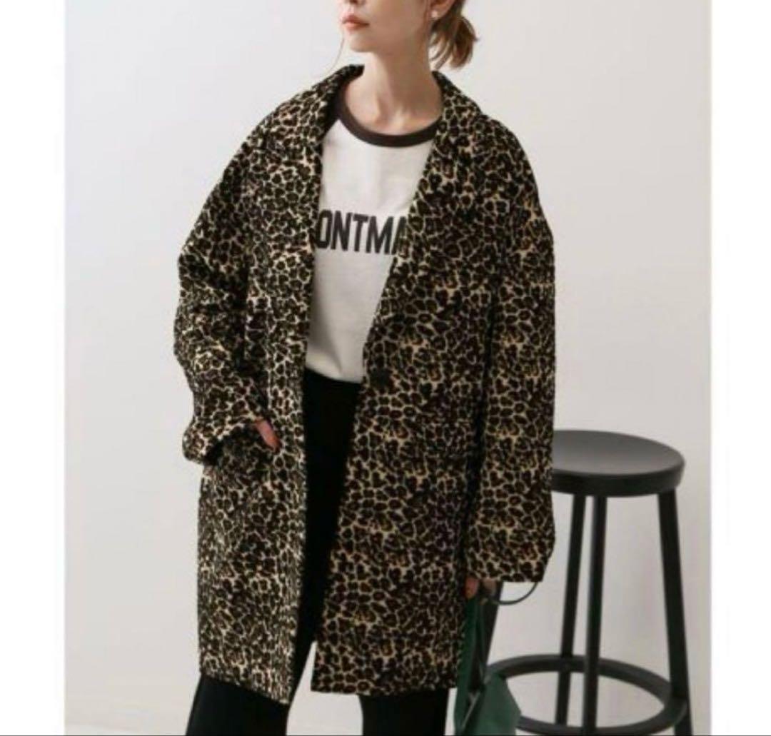 SLOBE IENA レオパード　ジャガード　コクーンコート　スローブイエナ