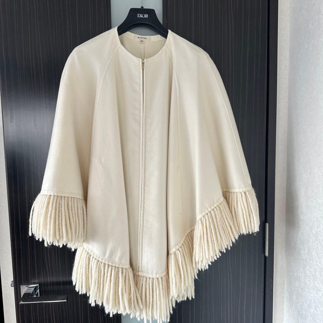 maki 　BLAMINKブラミンク ケープコート カシミヤシルク 38