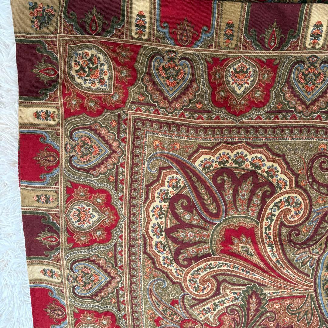 美品⭐︎ETRO エトロ⭐︎ペイズリー柄大判ストール ウール×シルク