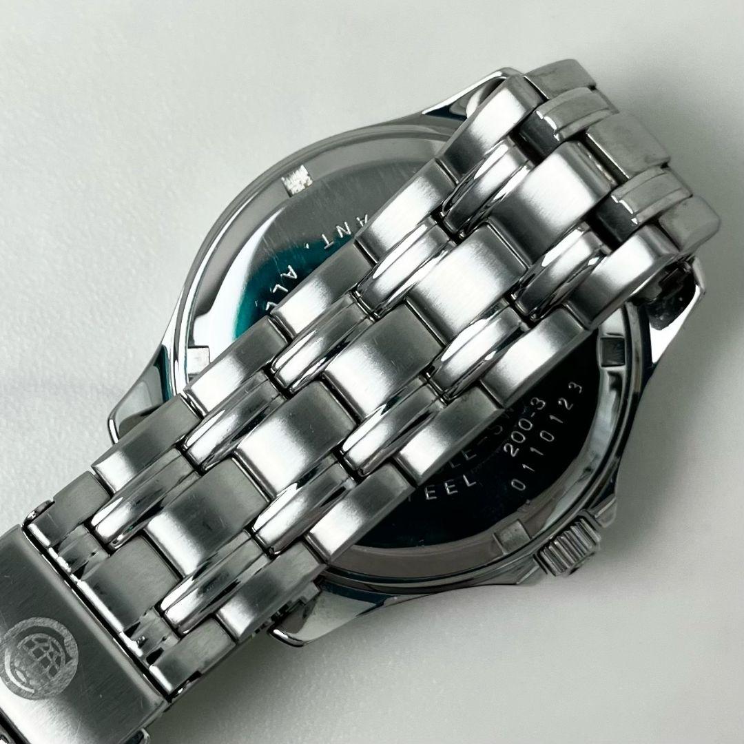 【稼働】 美品 CYMA 200-3 ダイバー 白文字盤 腕時計 シルバー