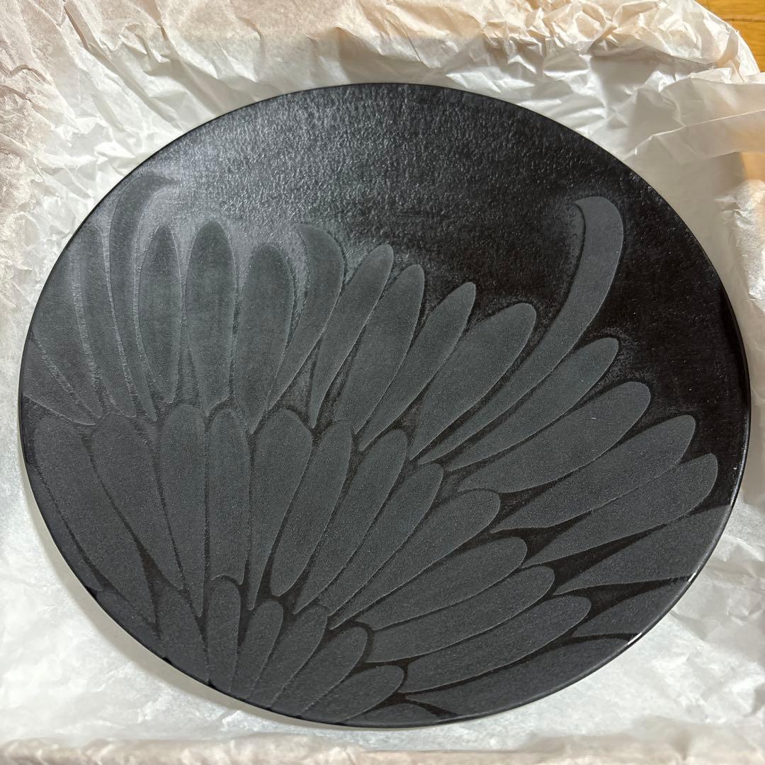 赤木明登さん作　天廣皿6.5寸黒菊