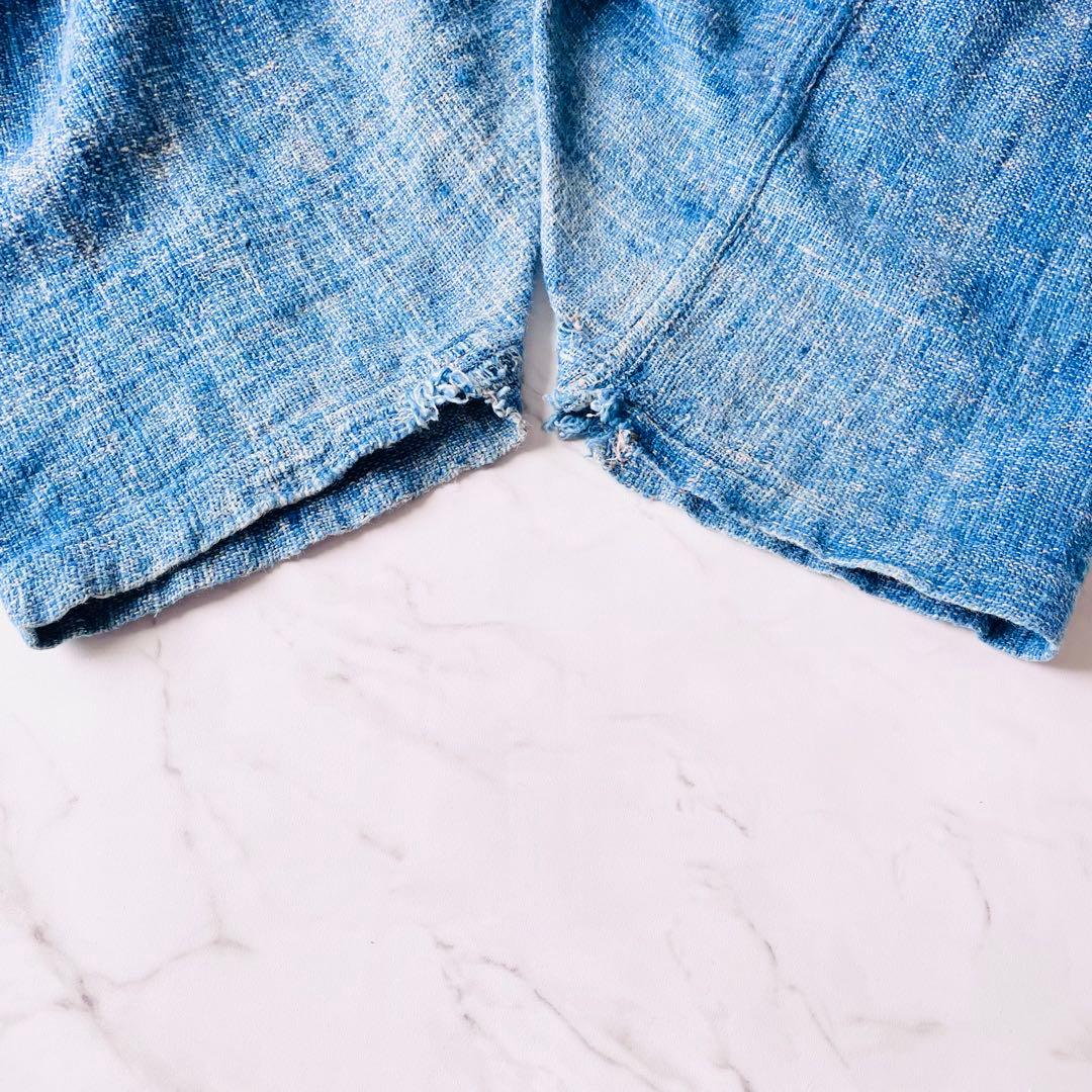 4335 うさとの服 usaato ムササビパンツ　サルエルパンツ　藍染め