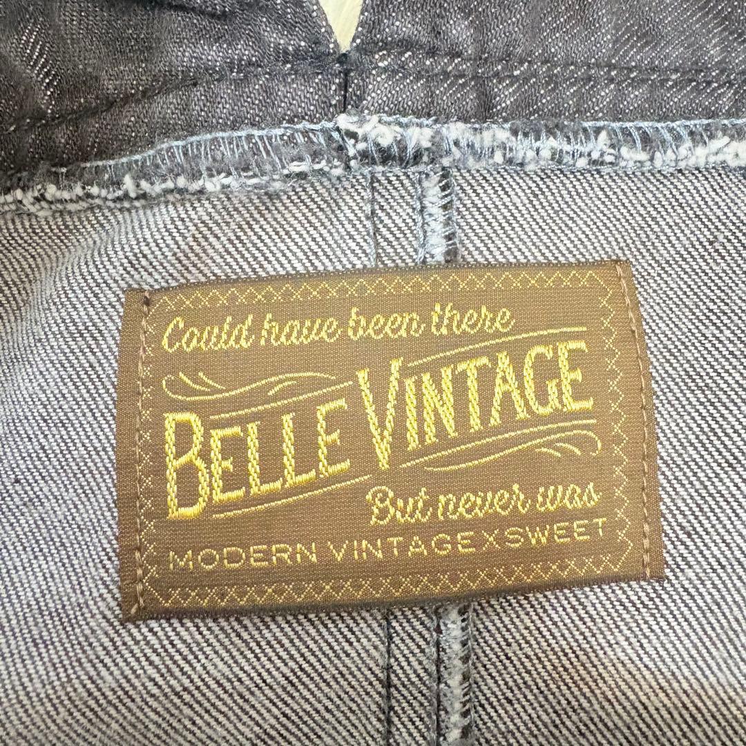 美品✨ラベルエチュード❤️ボリュームチュール×オーガンジーデニムサロペットF 黒