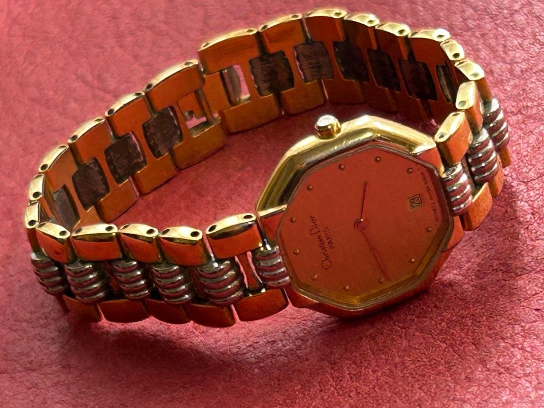 Christian Dior クォーツ腕時計 ゴールド/シルバー稼働品