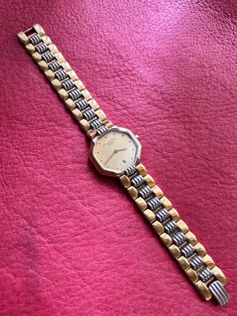 Christian Dior クォーツ腕時計 ゴールド/シルバー稼働品