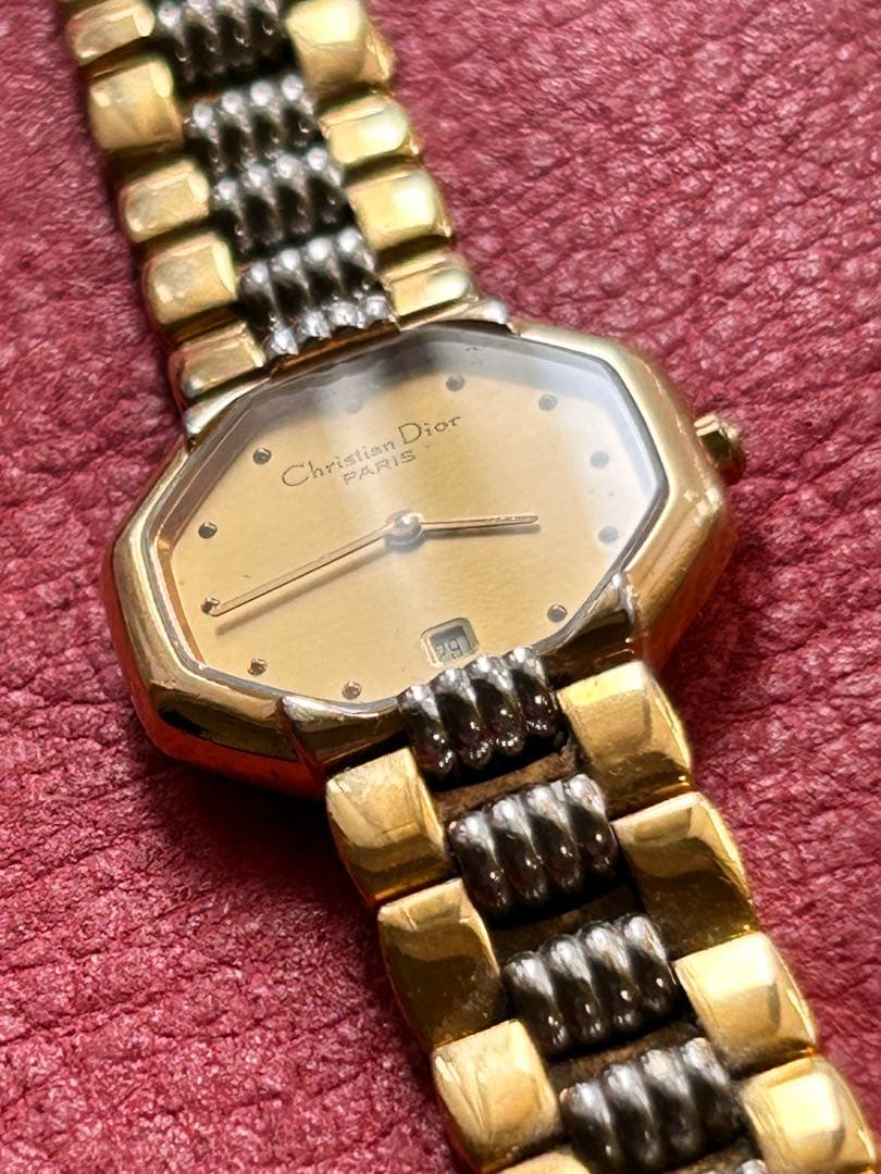 Christian Dior クォーツ腕時計 ゴールド/シルバー稼働品