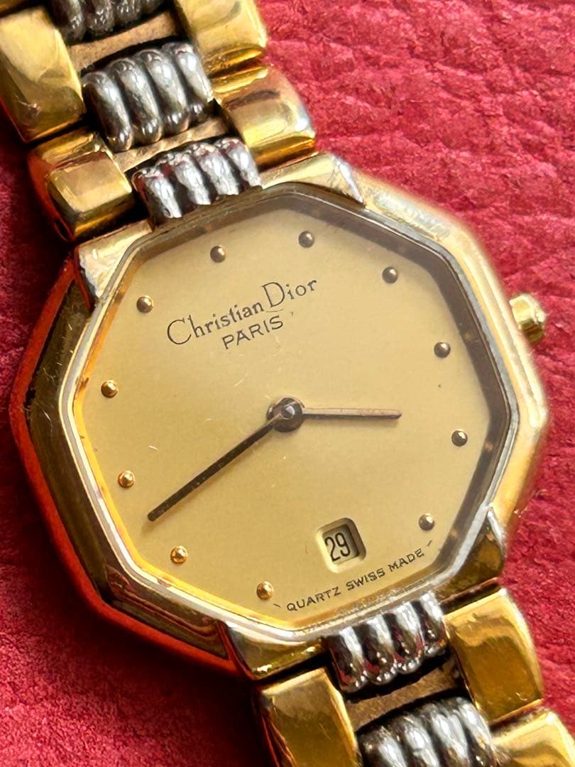 Christian Dior クォーツ腕時計 ゴールド/シルバー稼働品
