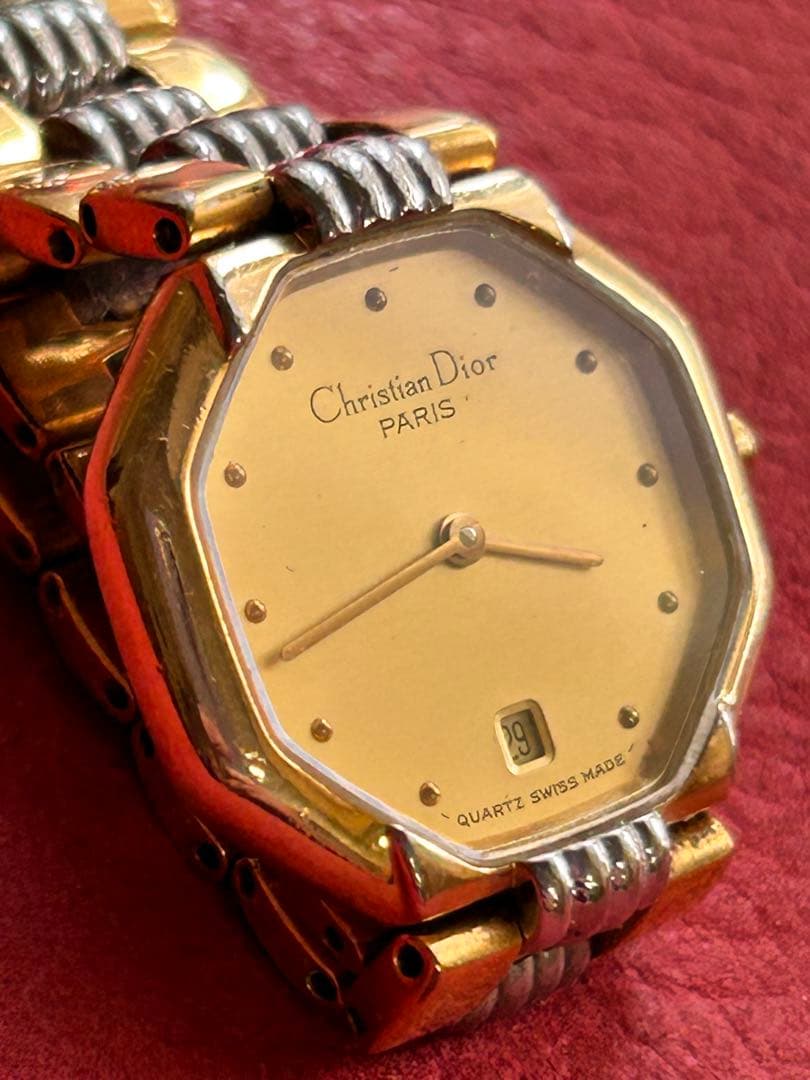 Christian Dior クォーツ腕時計 ゴールド/シルバー稼働品