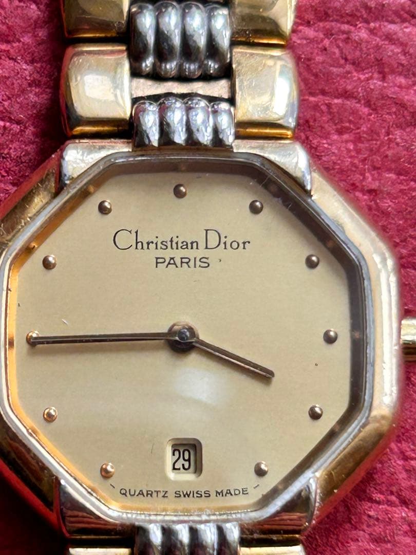 Christian Dior クォーツ腕時計 ゴールド/シルバー稼働品