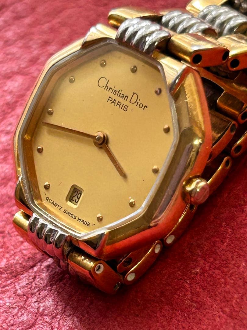 Christian Dior クォーツ腕時計 ゴールド/シルバー稼働品