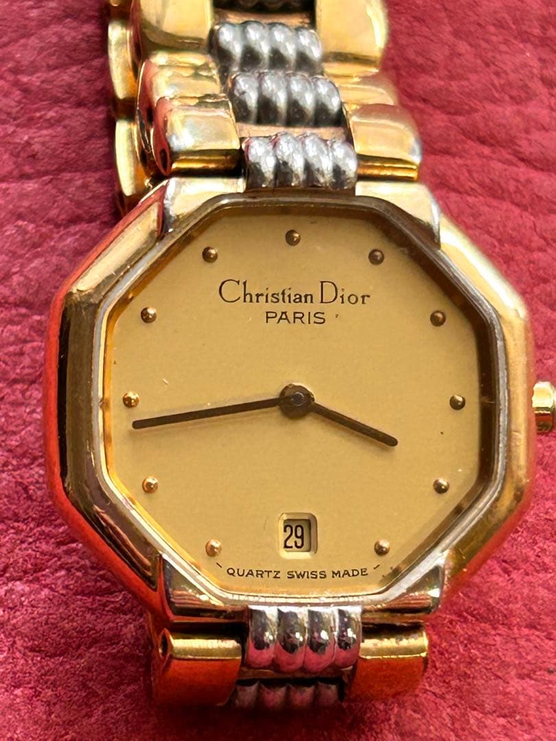 Christian Dior クォーツ腕時計 ゴールド/シルバー稼働品