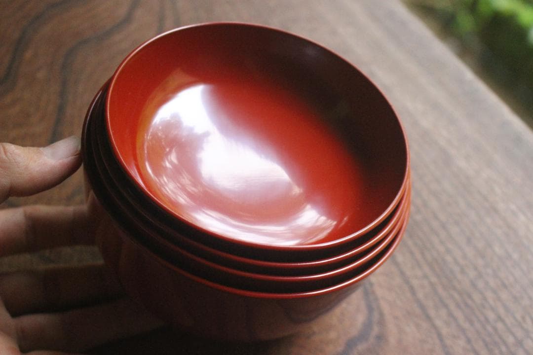 デッドストック！極上朱漆の美しい小丸椀（検輪島塗四つ椀懐石道具蒔絵椀