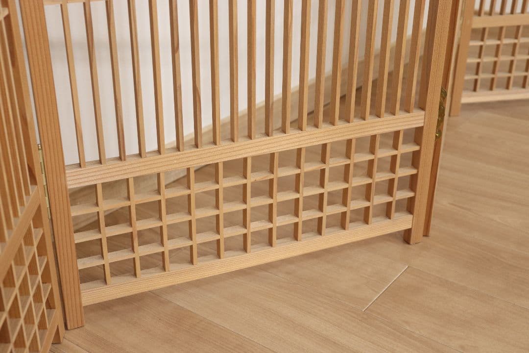 とんちゃん 激安　職人が作った四面組子屏風　パーテーション