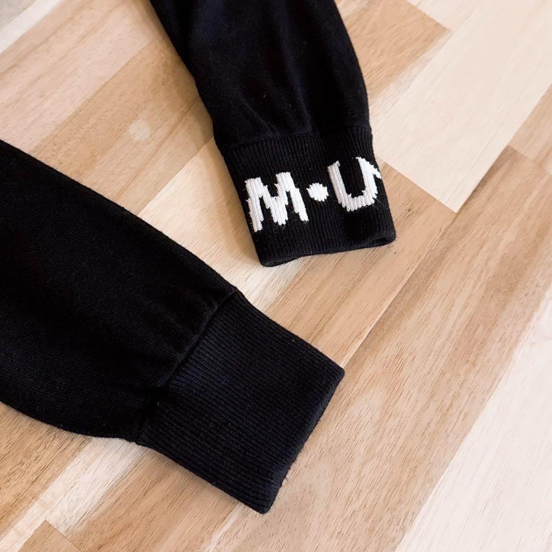【エムユースポーツ】ゴルフ ニット セーター モノトーン M・Uロゴ 黒×白