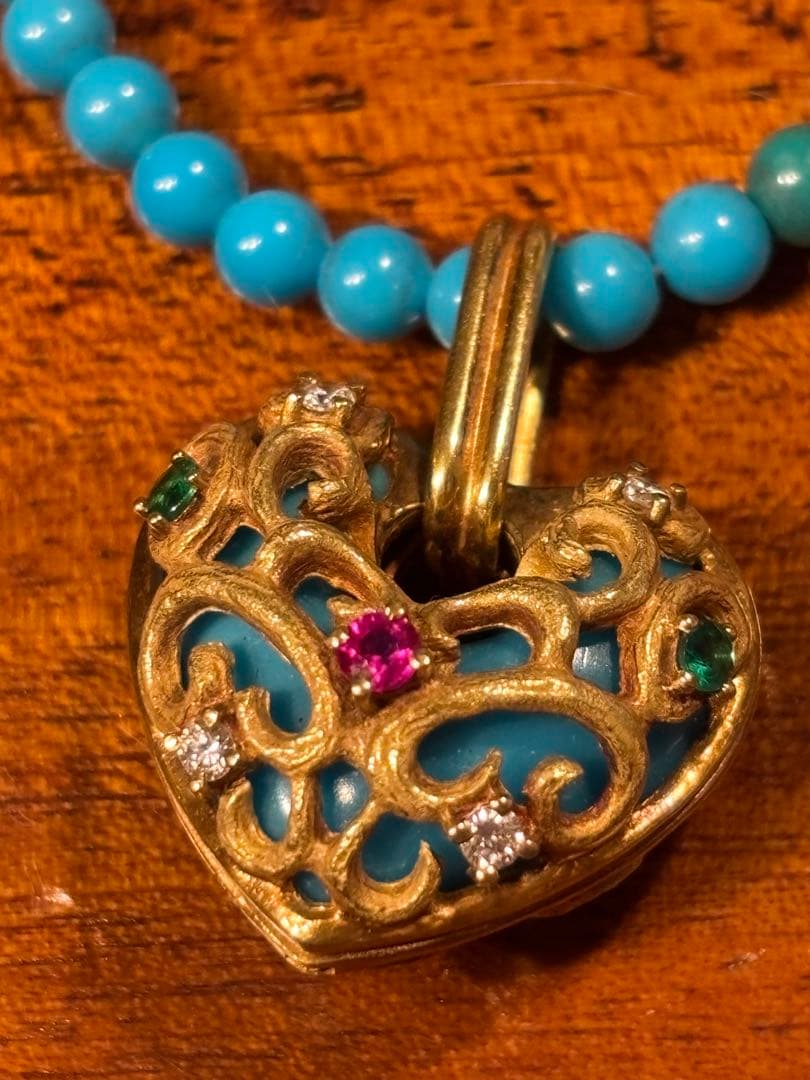 K18ターコイズハートネックレス