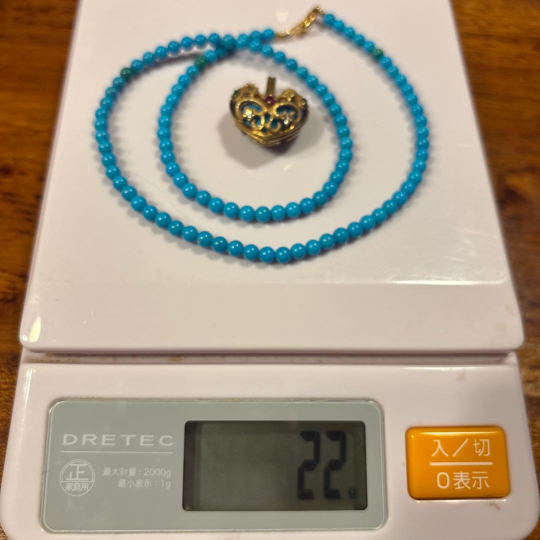 K18ターコイズハートネックレス