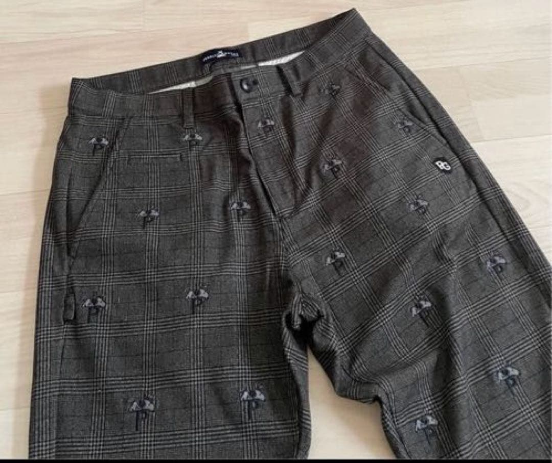 PEARLY GATES パーリーゲイツ　グレンチェック スヌーピー総柄パンツ6