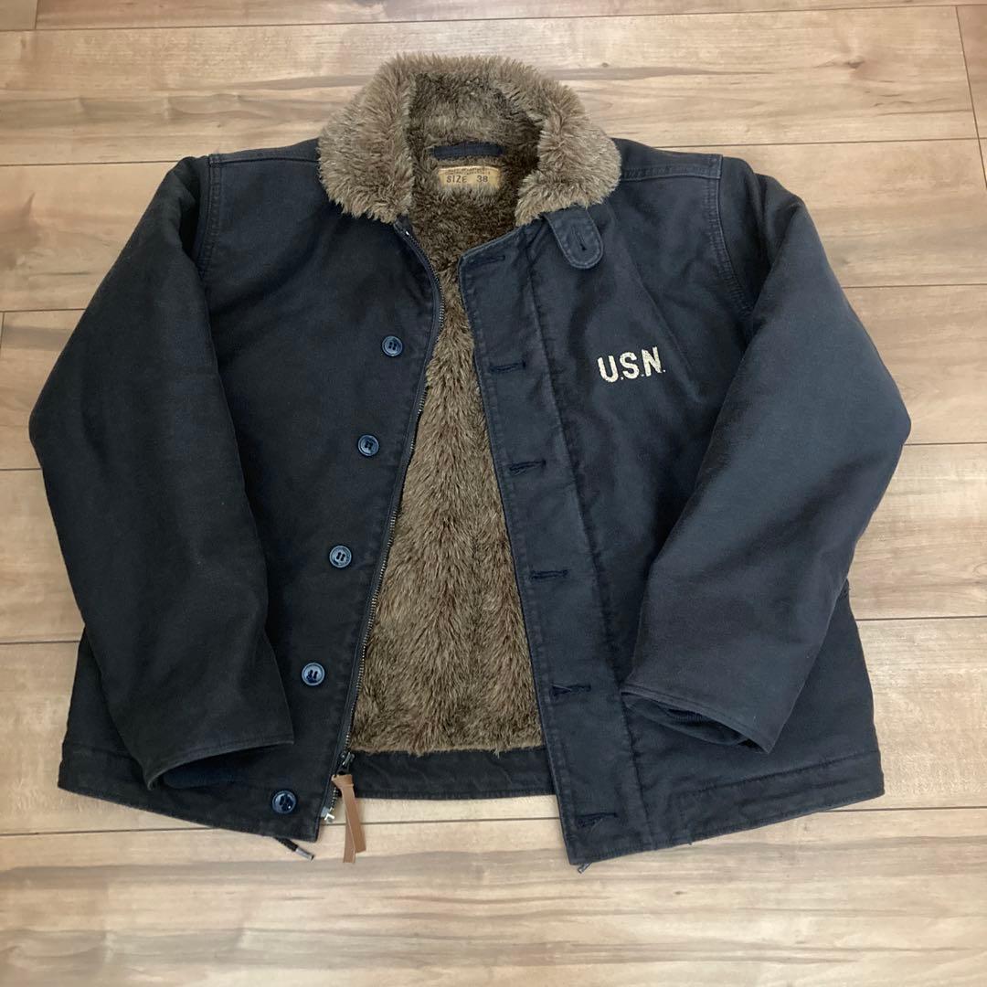 ヒューストン 5N-1DY N-1 デッキジャケット ヴィンテージ オーバーダイ