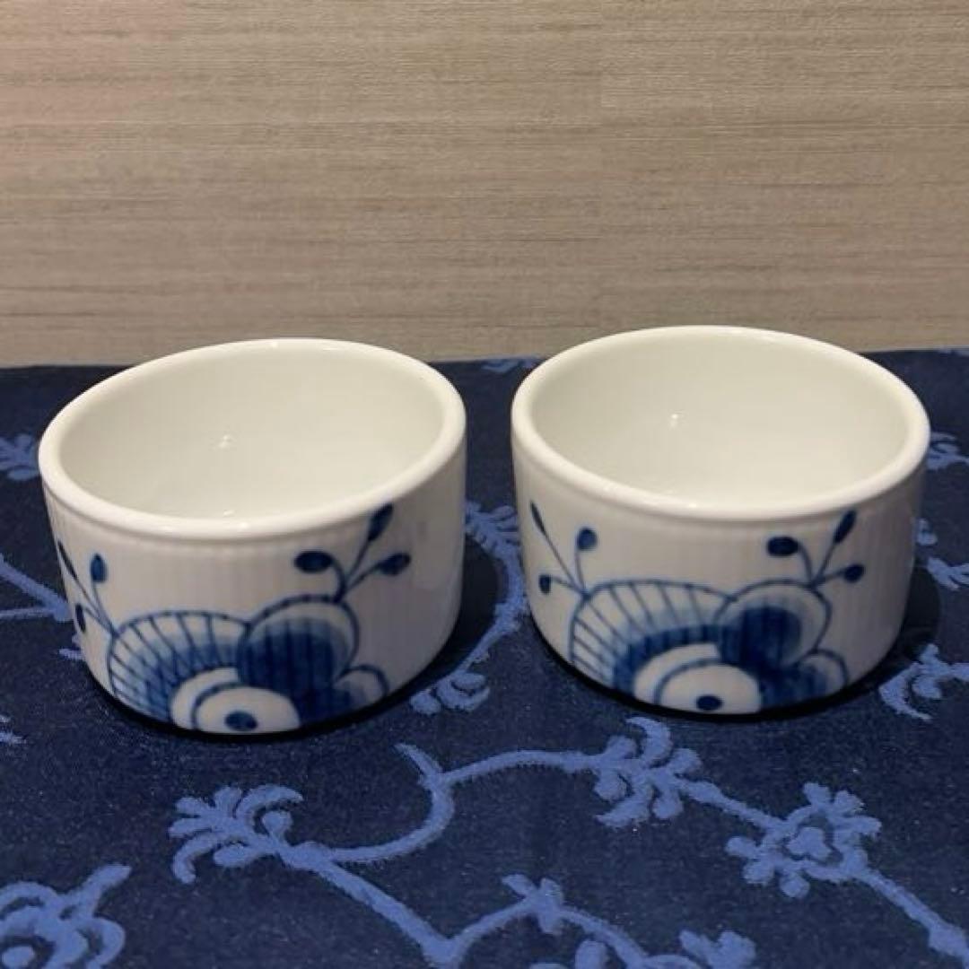 美品◼️ブルーフルーテッド メガ オーブンウェア スフレ ペア