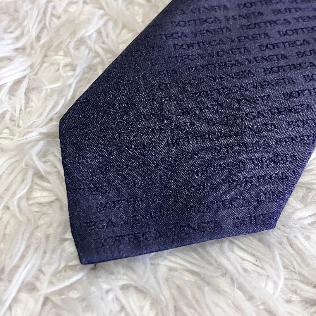未使用級 BOTTEGA VENETA ネクタイ ナロータイ ネイビー
