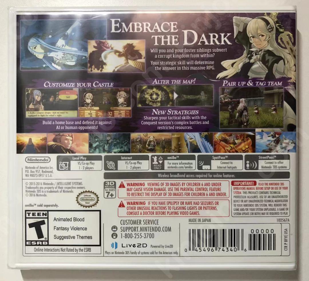 FIRE EMBLEM Fates:Conquest【新品未開封・3DS北米版】