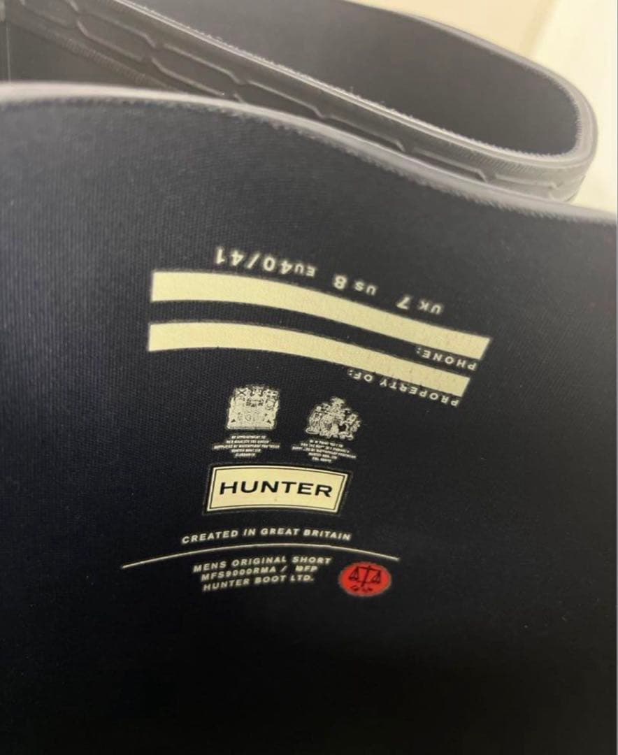 ハンターレインブーツ　26cm ネイビー