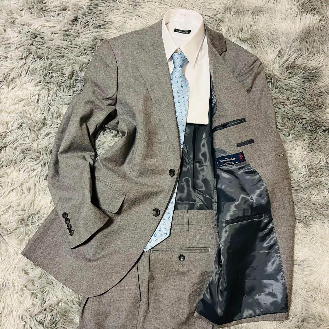 【大特価】エルメネジルドゼニア セットアップ シルク 無地 グレー Ｍ