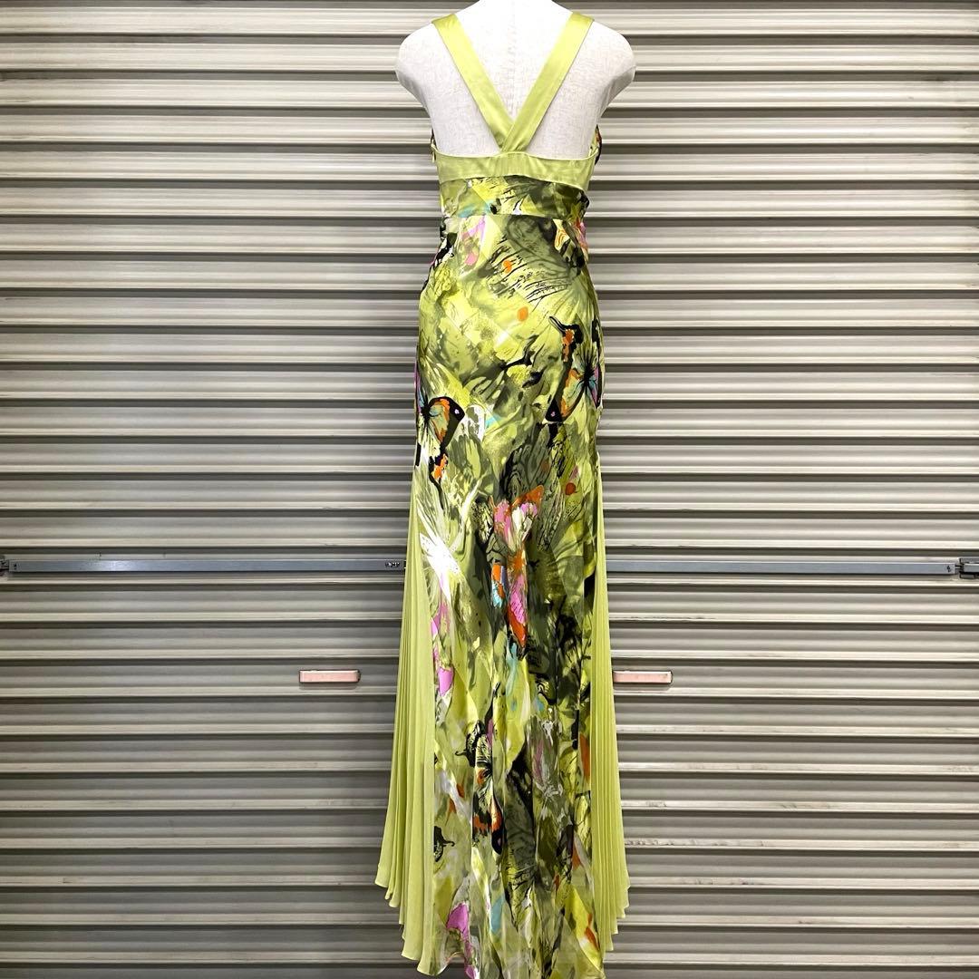 ジョヴァニ シルクドレス サイドプリーツ 蝶 バタフライ パーティー 衣装 高級