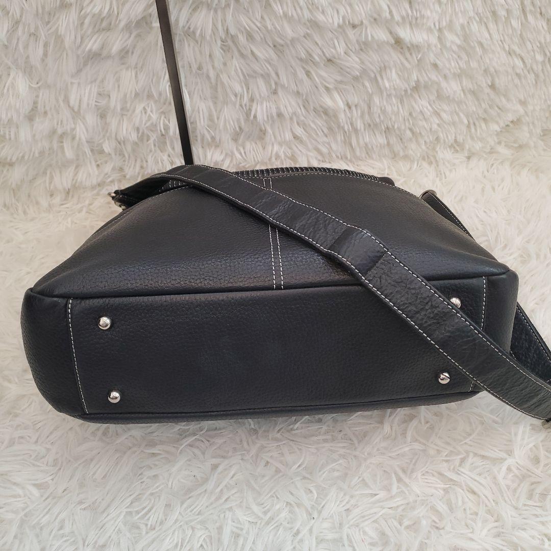 ⭐極美品⭐濱野 2way ショルダーバッグ シボ革 ブラック