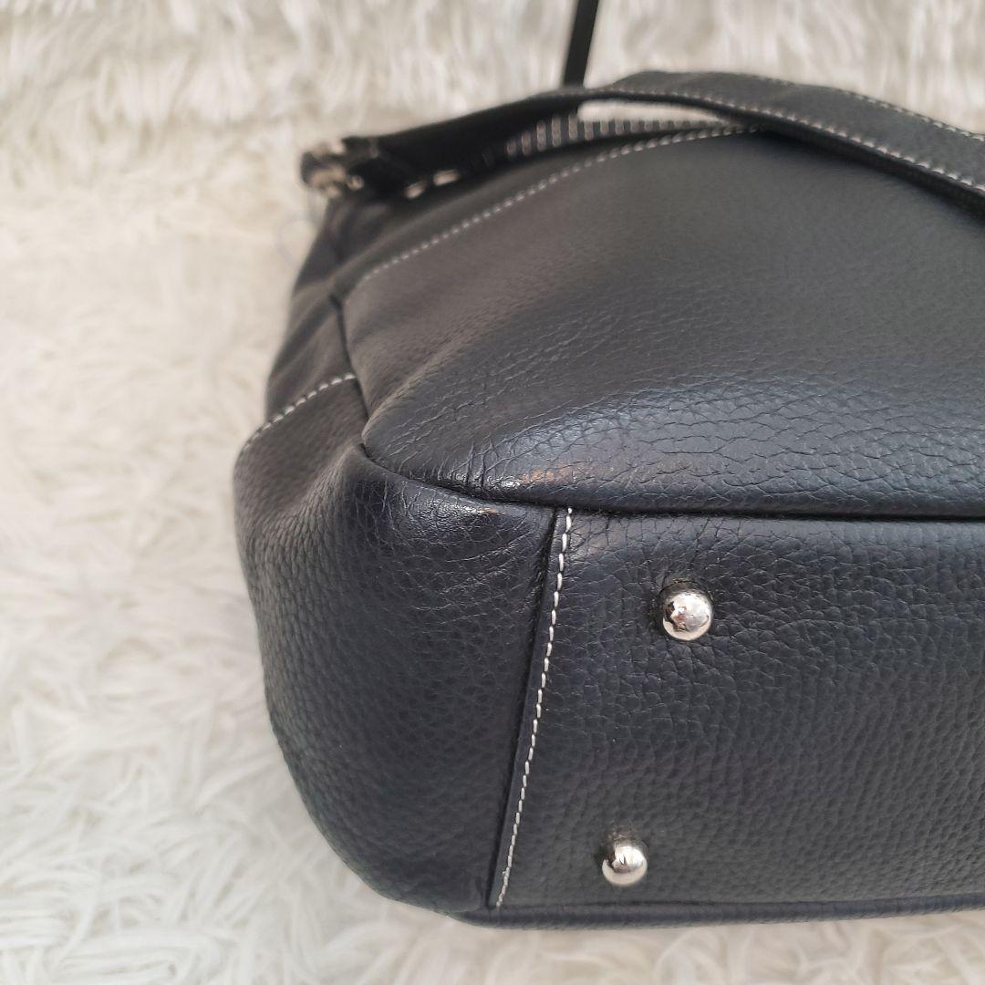 ⭐極美品⭐濱野 2way ショルダーバッグ シボ革 ブラック