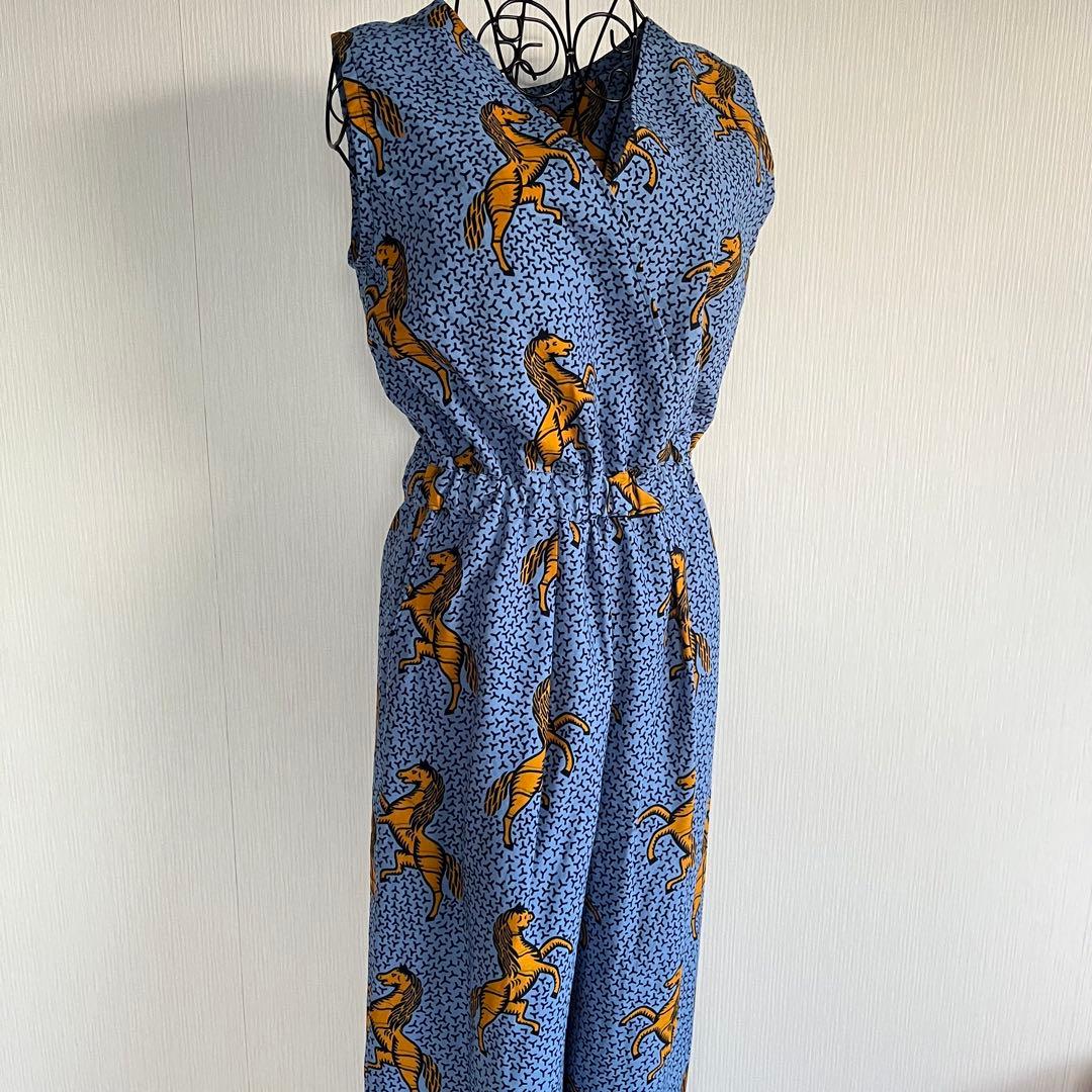 【専用品】アフリカ布　アフリカンプリント　サロペット　テーパードパンツ　ベスト