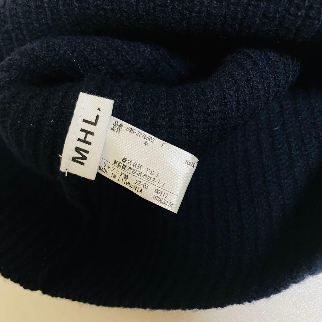 新品　MHL マーガレットハウエル　バラクラバ　ダークネイビー　紺色　毛100%