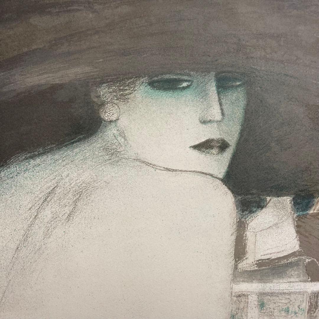 【真作保証】ジャン・ピエール・カシニョール「秋の色」リトグラフ 版画 絵画 美人