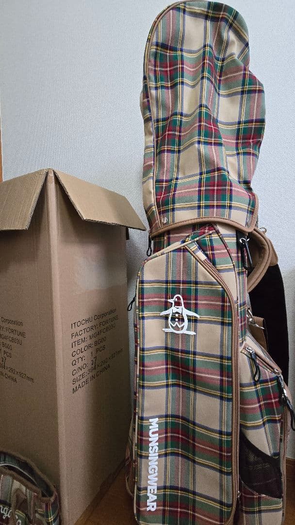 Munsingwear チェック柄 キャディバッグ カートバッグセット