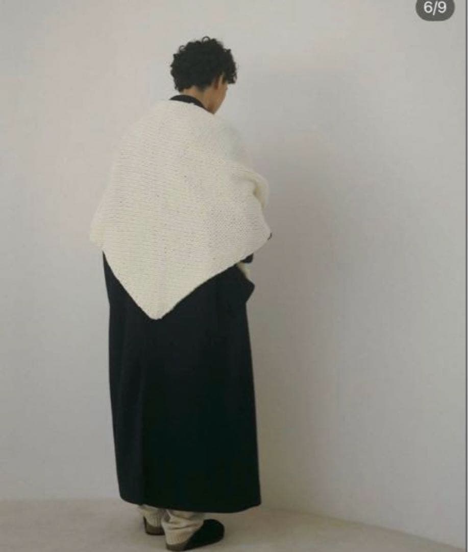 ETRETOKYO バルキーヤーンバンドニットストール ホワイト