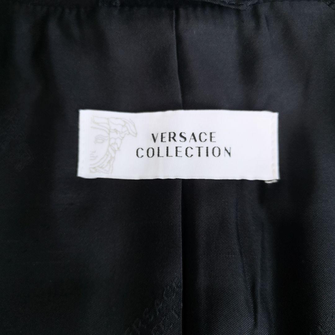 希少 VERSACE スタッズデザイン カシミヤ混 ウールコート 175/88A