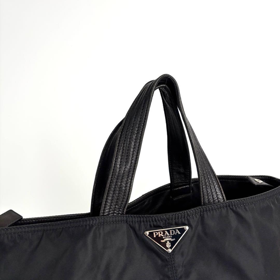 極美品 PRADA プラダ トートバッグ マザーズバッグ ナイロン レザー
