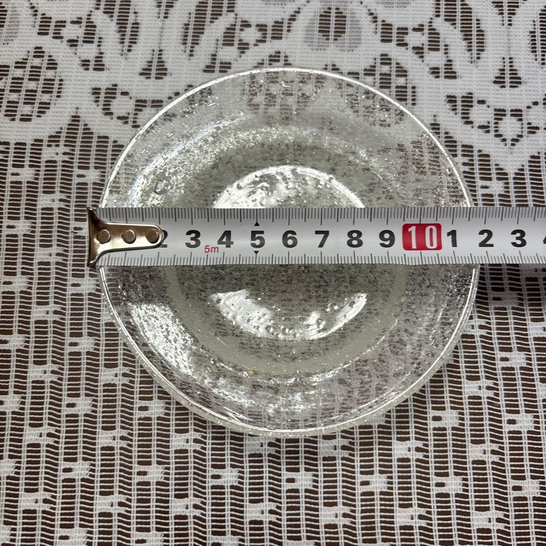 倉敷ガラス製気泡模様皿5枚セット