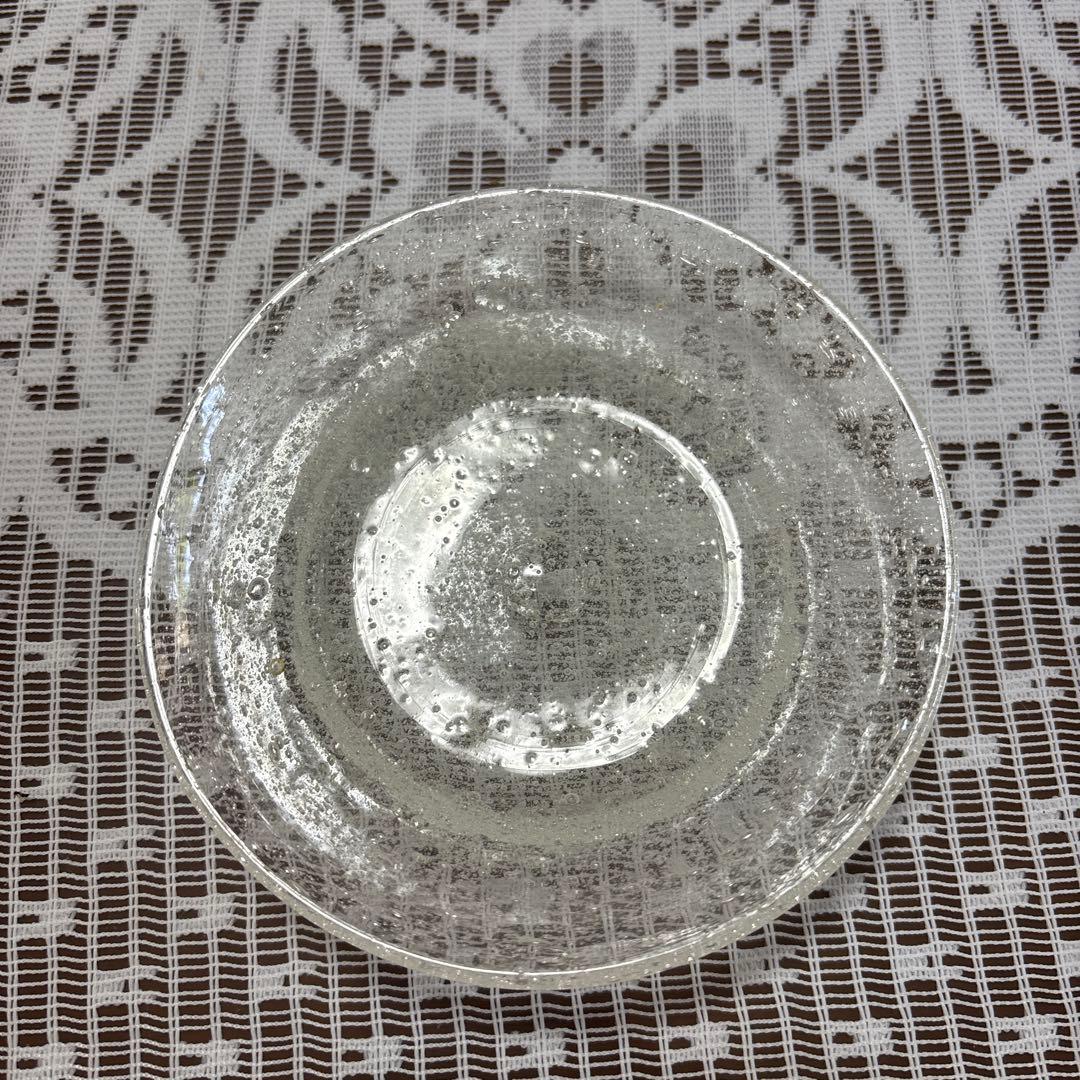 倉敷ガラス製気泡模様皿5枚セット