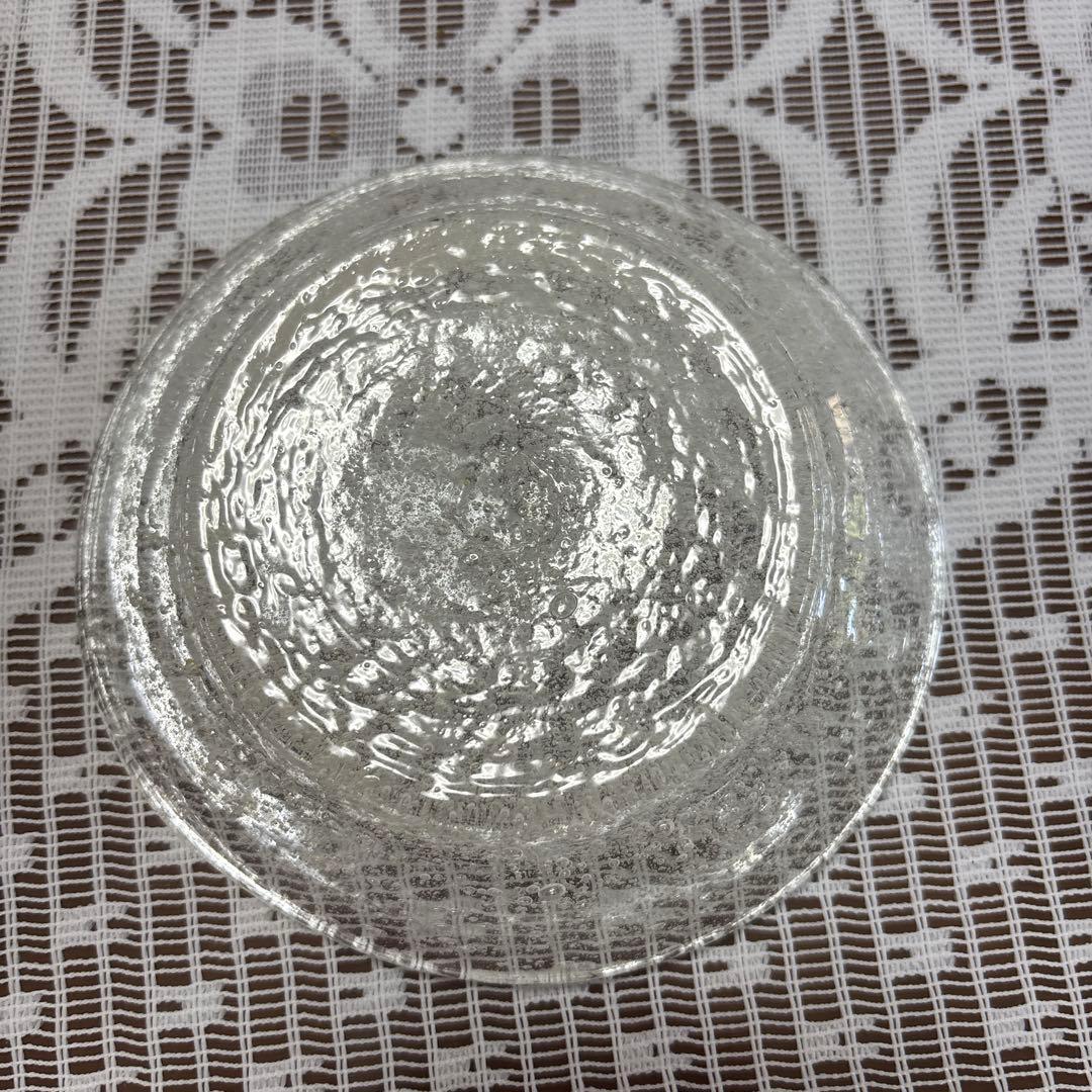 倉敷ガラス製気泡模様皿5枚セット