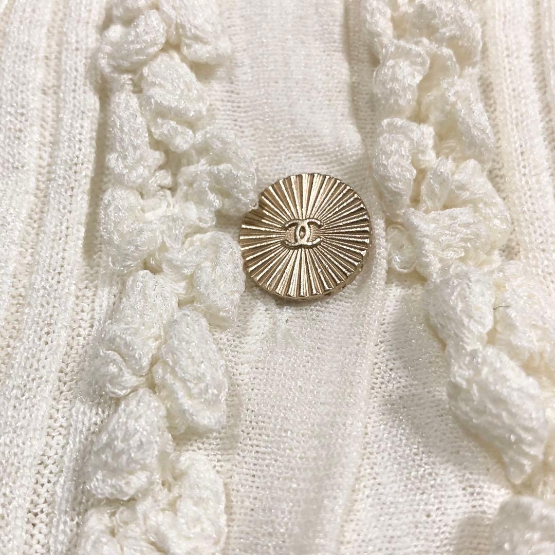 CHANEL シャネル ロングカーディガン アイボリー 40 ココボタン