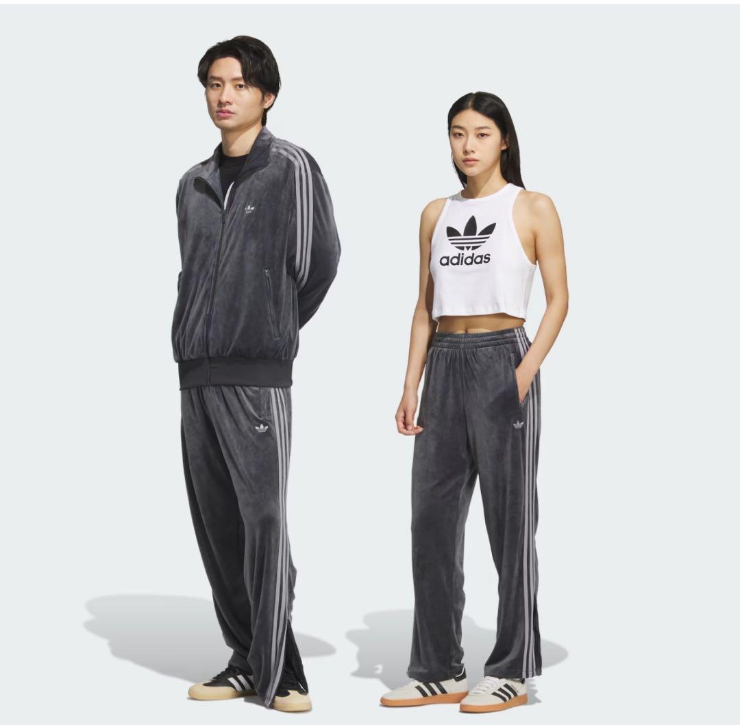 ★adidas コーデュロイ ジャージ グレー J/S★