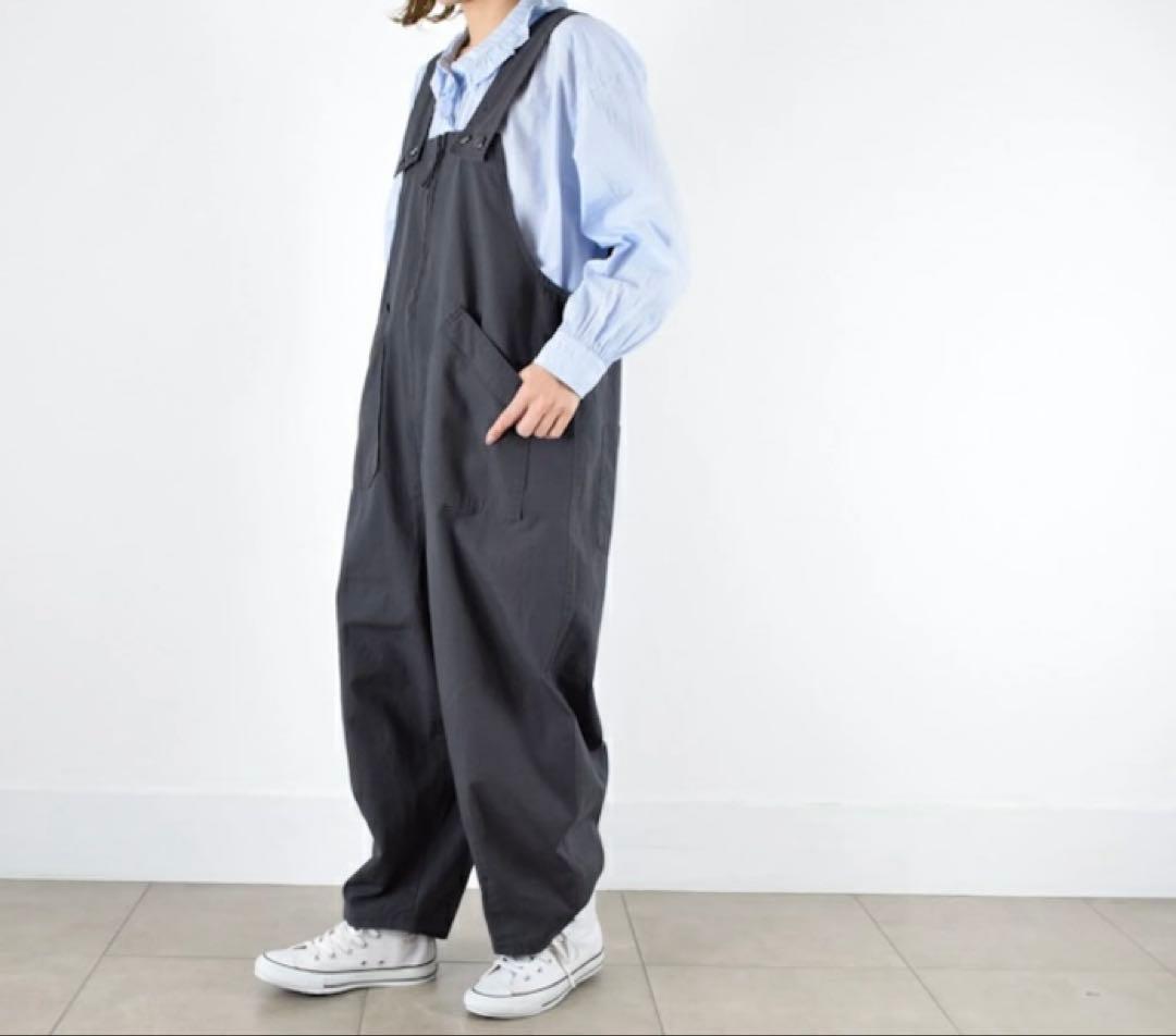 今季tumugu(ツムグ)コットンリネンツイル サロペット